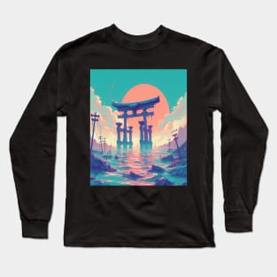 Dream of Destruction - Apocalypse and torii Gate Lofi Art Long Sleeve T-Shirt